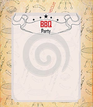 Vintage Barbecue Party Invitation card