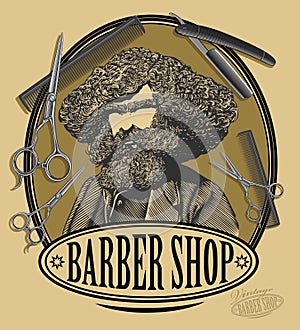 Vintage barber shop sign board