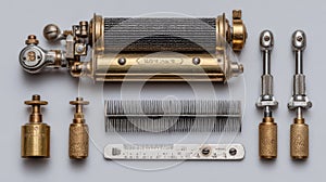 Vintage Barber Tools Collection with Comb and Measuring Tool