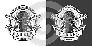 Vintage barbershop emblem