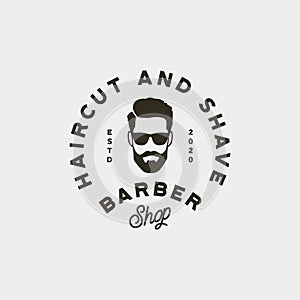 Vintage barbershop logo. retro styled hair salon emblem. vector illustration