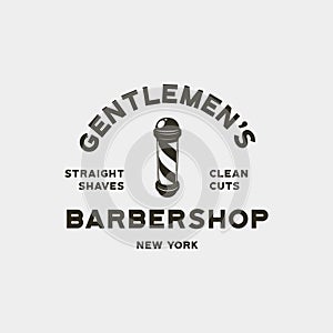 Vintage barbershop logo. retro styled hair salon emblem. vector illustration