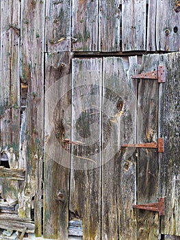 Vintage Barn and Barn Door with Hinges