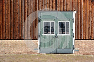 A vintage barn door