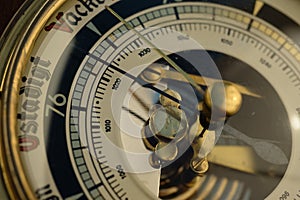 Vintage barometer closeup
