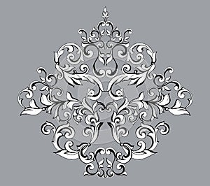 Vintage baroque damask decor antiquestyle acanthus