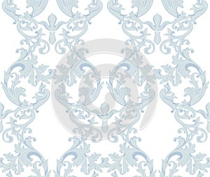 Vintage Baroque damask floral pattern acanthus Imperial style. Vector decor background. Luxury Classic ornament. Royal