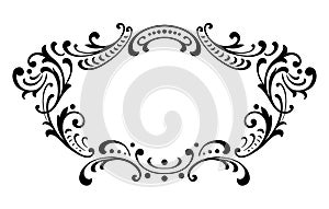 Vintage baroque frame scroll ornament vector