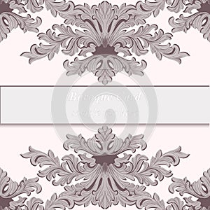 Vintage Baroque Invitation card Imperial style. Vector decor background. Luxury golden ornament. Royal Victorian floral
