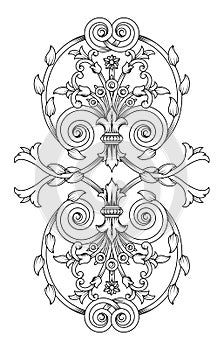 Vintage baroque ornament. Retro pattern antique style acanthus