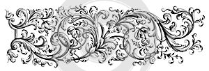 Vintage Baroque Victorian frame border floral ornament  scroll engraved retro pattern tattoo calligraphic vector heraldic