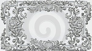 Vintage Baroque Victorian frame border floral ornament scroll engraved retro pattern tattoo calligraphic vector heraldic