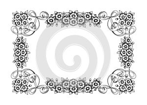 Vintage Baroque Victorian frame border monogram floral ornament scroll engraved retro pattern tattoo calligraphic vector heraldic