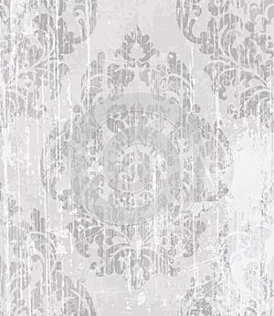 Vintage Baroque Victorian pattern Vector. Floral ornament decoration. Leaf scroll engraved retro grunge texture design. Light soft