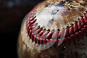 Vintage Baseball Close-Up of Aged Ball
