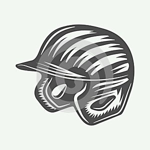 Vintage baseball helm in retro style. Vector Art. photo