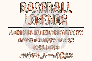 Vintage Baseball Legends Font Set photo