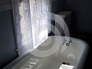 Vintage bathtub in the farm home