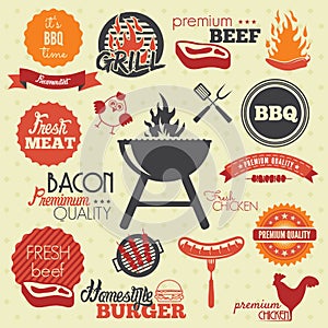 Vintage BBQ Grill labels