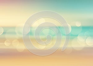 Vintage beach themed abstract blur background