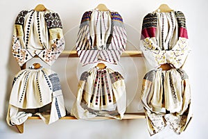 Hand sewn traditional Romanian blouses, known as `ii` photo