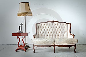 Vintage Bed Sofa in White Room