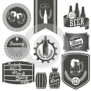 Vintage beer brewery emblems