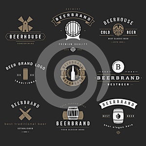 Vintage beer brewery logos, emblems, labels