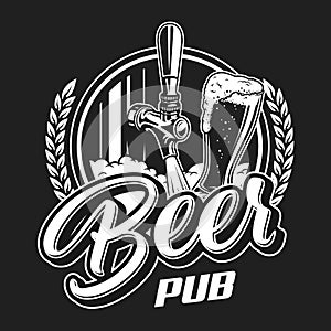 Vintage beer pub logotype concept