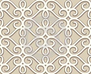 Vintage beige lace texture, swirly seamless pattern