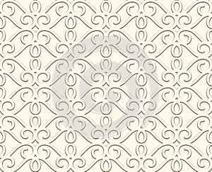 Vintage beige ornamental seamless pattern