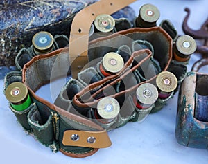Vintage Belt for hunter with hunting cartridges