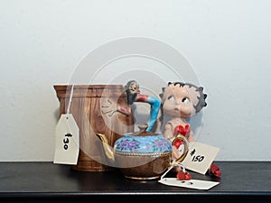 Vintage Betty Boop Doll, Pitcher, and Teapot For Sale