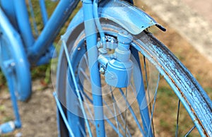 Vintage bicycle with the bottle dynamo on the front wheel