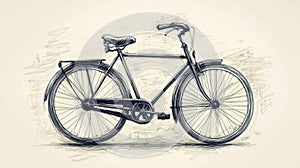 Vintage Bicycle Illustration in Black and White