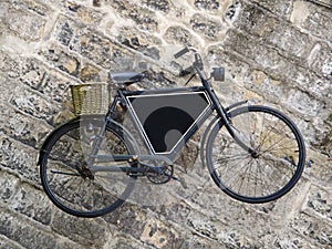 Vintage Bicycle on Old Wall