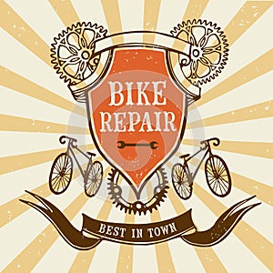 Vintage bicycle repair logo