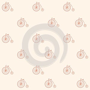 Vintage bicycle seamless pattern background.