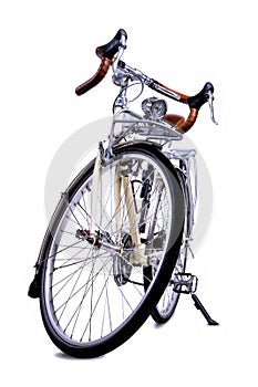 Vintage bicycle on white background