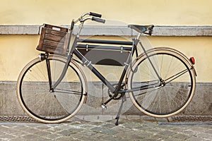 Vintage bicycle with wooden crate