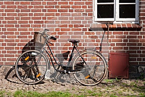 Vintage bike on a brick wall
