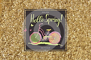 Vintage bike poster Spring sales.