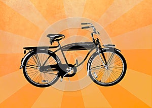 Vintage bike on a yellow background