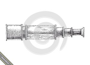 Vintage binoculars hand drawing engraving style,Binoculars vintage clipart