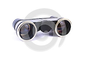 Vintage binoculars isolated on white background