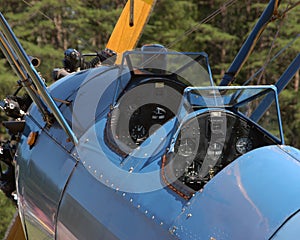 Vintage Biplane Cockpit