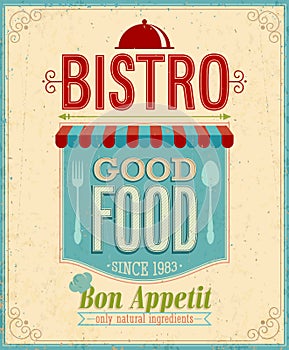 Vintage Bistro Poster.