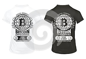 Vintage Bitcoin Crypto Currency Prints Template