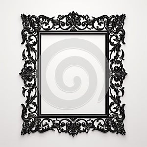 Vintage Black Antique Frame Design On White Background