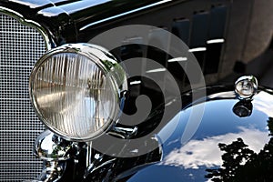 Vintage black car head light